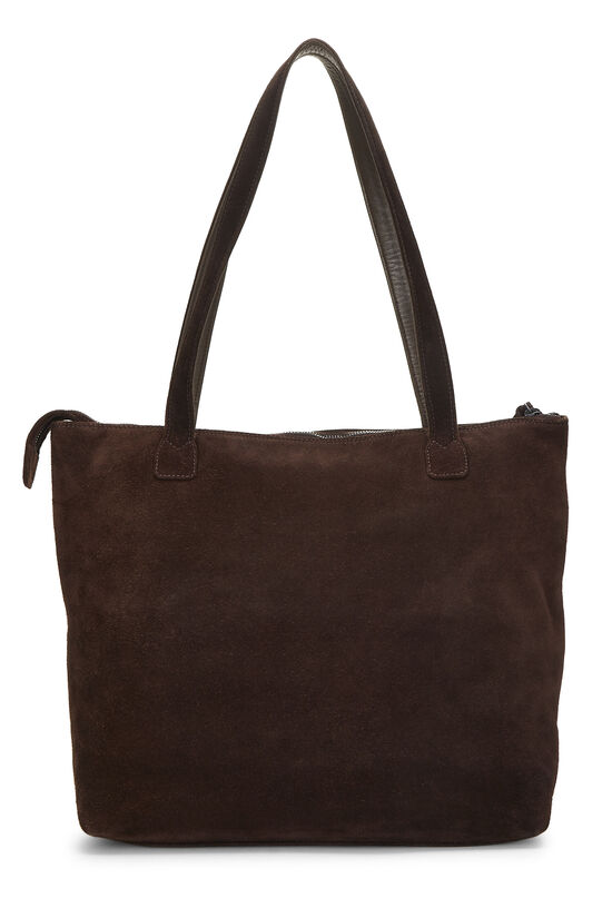 Brown Suede 'CC' Tote, , large image number 4
