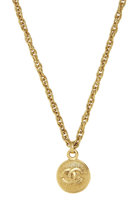 Gold 'CC' Sunburst Necklace, , large image number 1