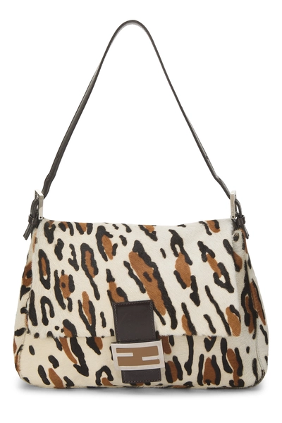 Brown Leopard Print Pony Hair Shoulder Bag