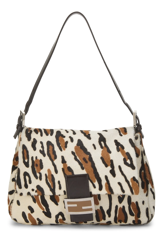 Brown Leopard Print Pony Hair Shoulder Bag, , large image number 0