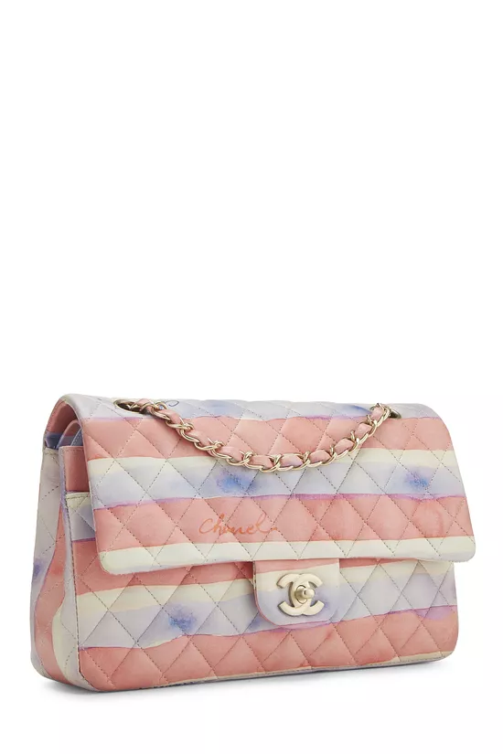 Multicolor Lambskin Watercolor Classic Double Flap Medium, , large image number 1