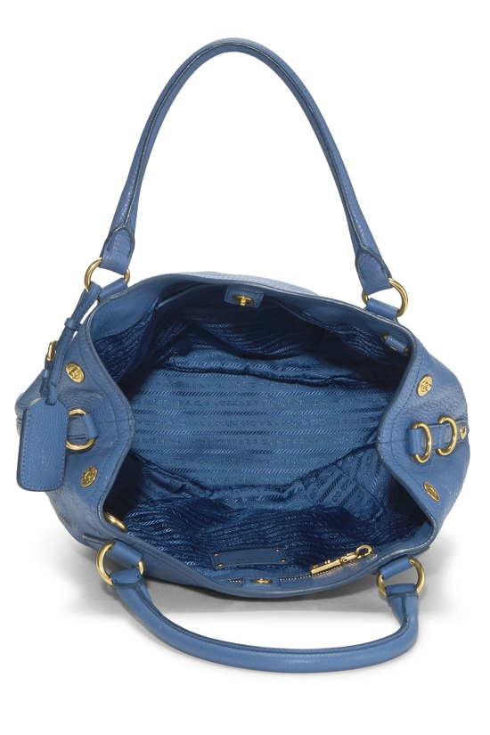 Blue Vitello Daino Sacca 2 Manici, , large image number 5