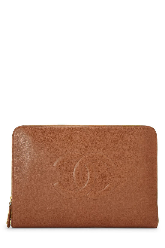 Brown Caviar 'CC' Document Holder, , large image number 0
