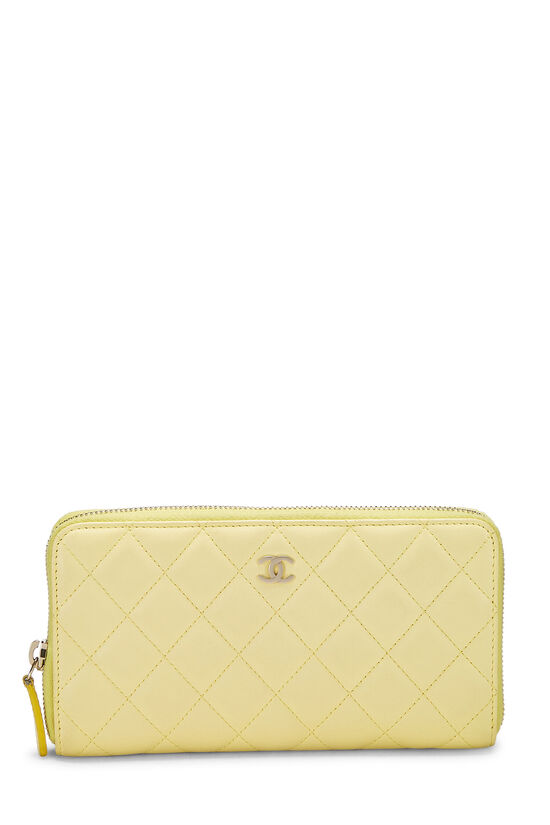 Chanel Yellow Quilted Lambskin Card Holder Wallet
