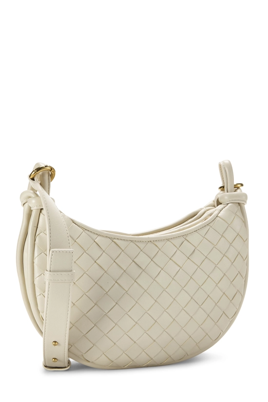 White Intrecciato Leather Gemelli Small, , large image number 1