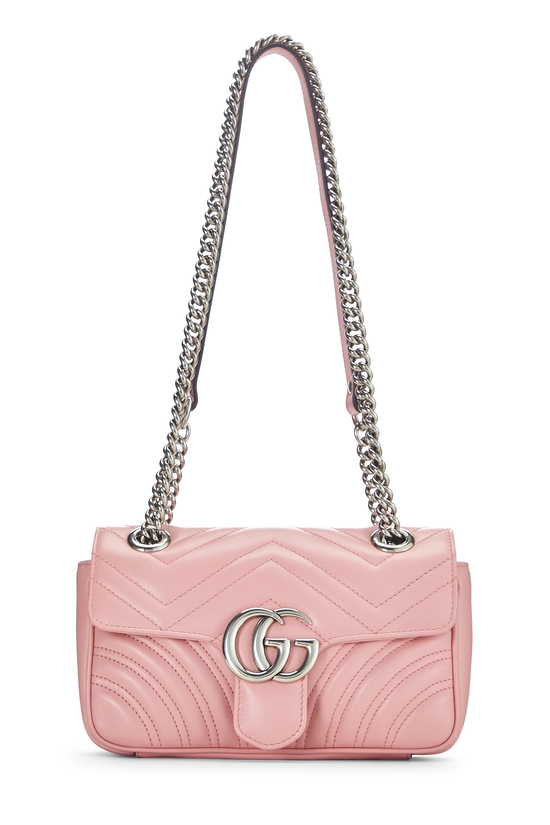 Pink Leather GG Marmont Shoulder Bag Mini, , large image number 0