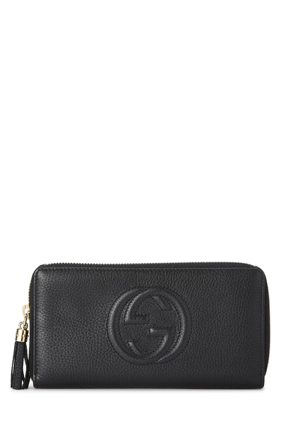 Black Leather Soho Zip Around Wallet
