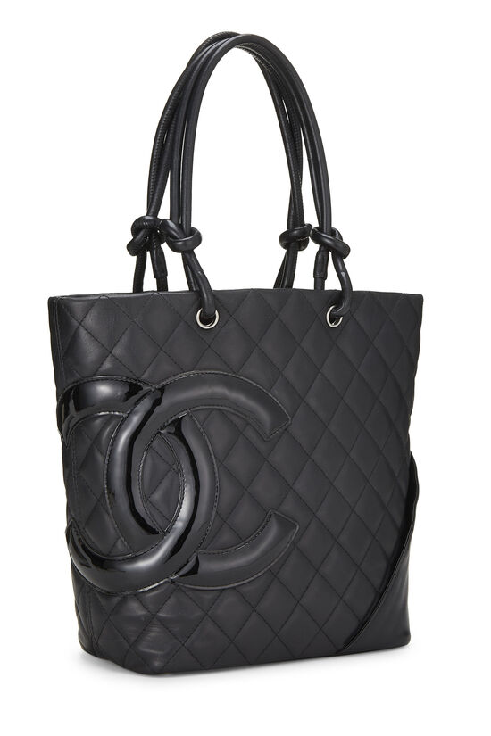 Black Quilted Calfskin Cambon Tote Small, , large image number 1