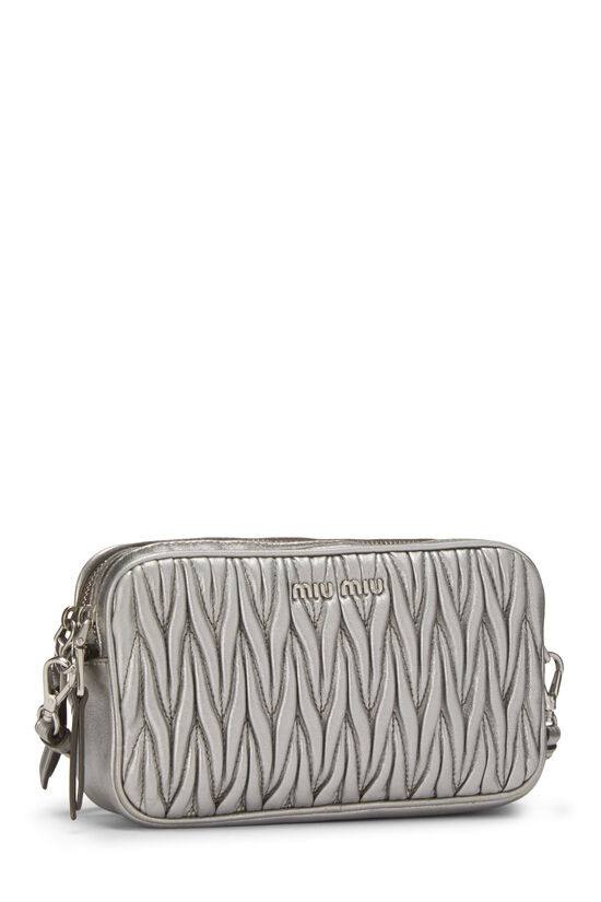 Silver Nappa Double Zip Camera Crossbody Bag, , large image number 1