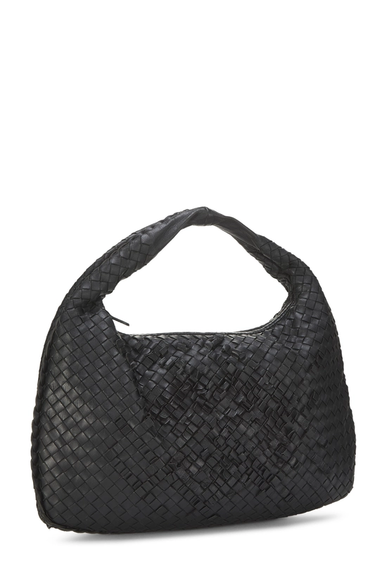 Black Intrecciato Leather Hobo Medium, , large image number 1