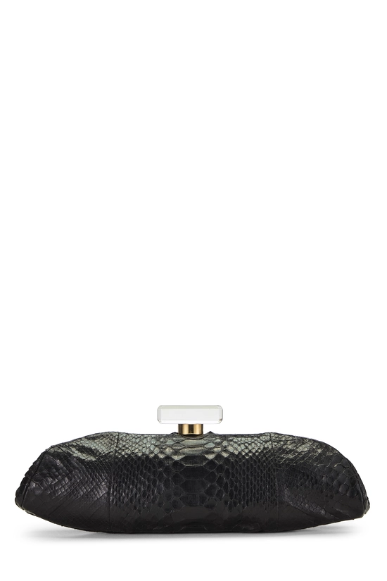 Black Python Clutch, , large image number 0