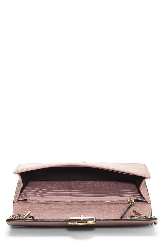 Pink Leather Interlocking Wallet On Chain (WOC) Small, , large image number 5