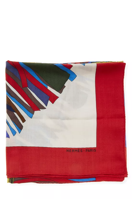 Red & Multicolor Cashmere Scarf 140, , large image number 1