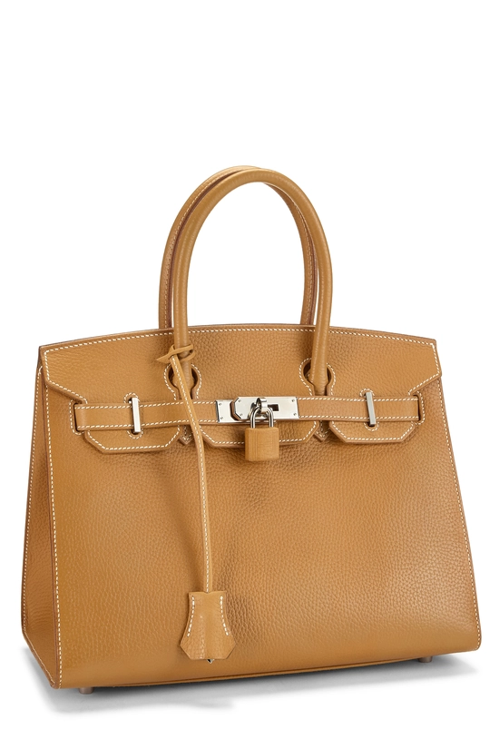 Natural Sable Vache Naturelle Grain&eacute;e Birkin 30, , large image number 1