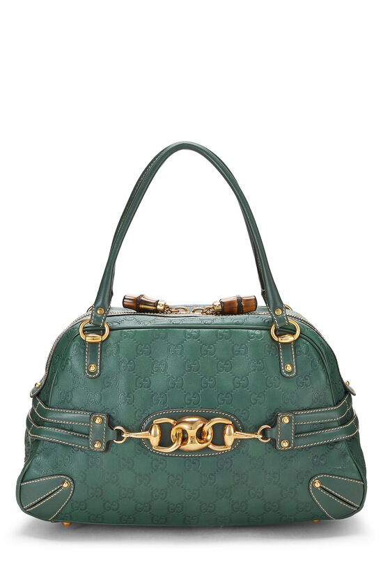 Green Guccissima GG Leather Boston Hobo Bag Large, , large image number 1