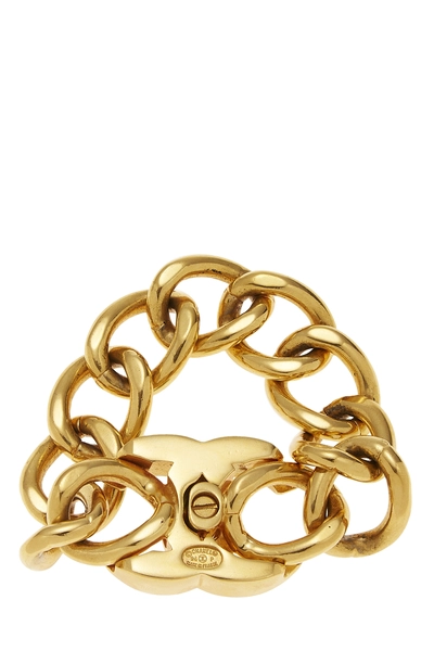 Gold 'CC' Turnlock Bracelet Large, , large