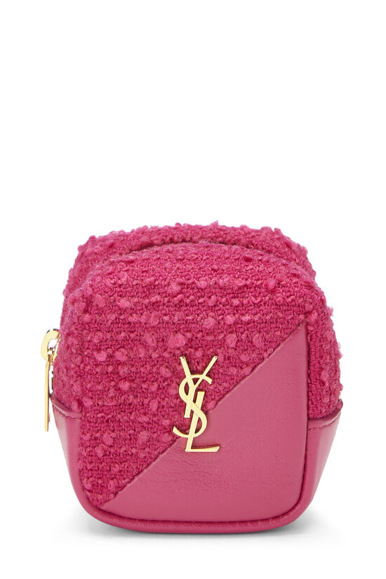 Pink Tweed Jamie Cube Bag Charm, , large image number 1