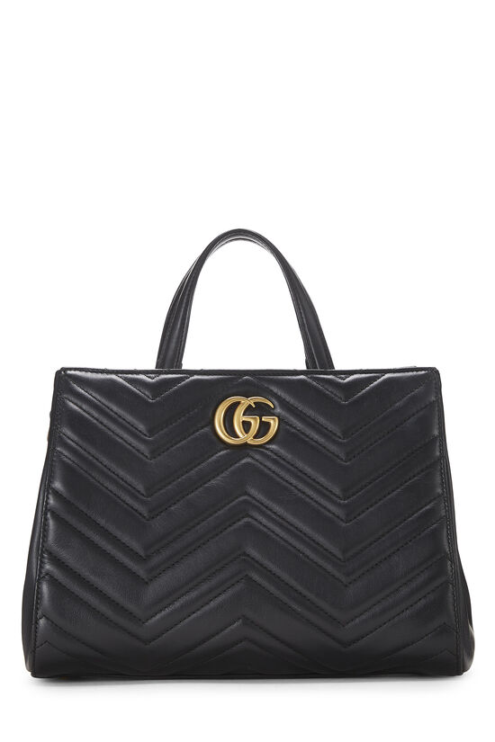 Black Leather GG Marmont Top Handle Bag Small, , large image number 0