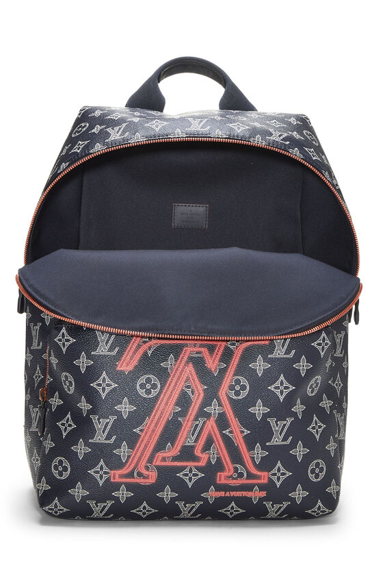 Navy Upside Down Monogram Canvas Discovery Backpack, , large image number 5