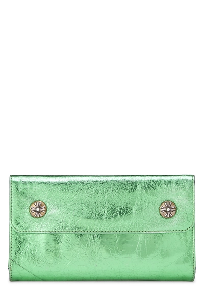 Green Leather Cross Ball Wallet