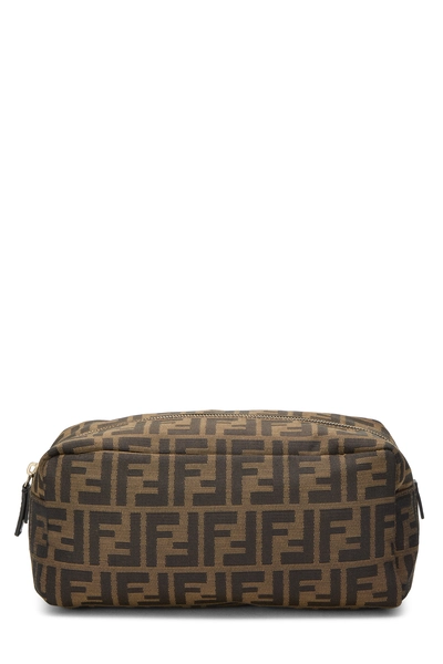 Brown Zucca Canvas Cosmetic Pouch
