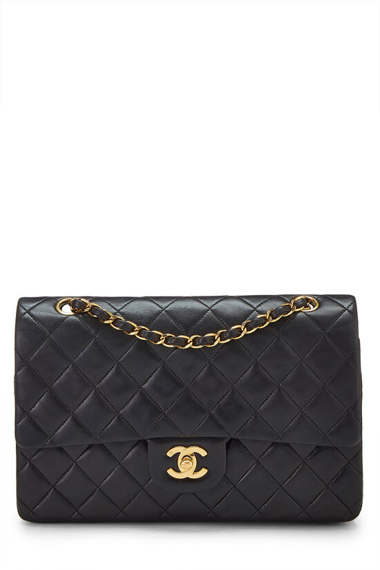 Black Quilted Lambskin Classic Double Flap Medium, , large image number 1