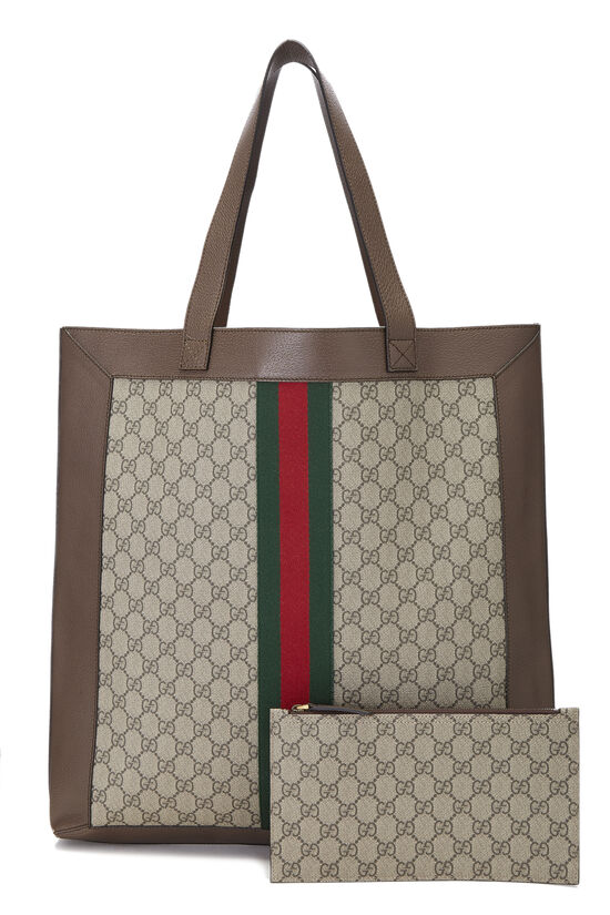 Brown GG Supreme Canvas Ophidia Tote Large, , large image number 5