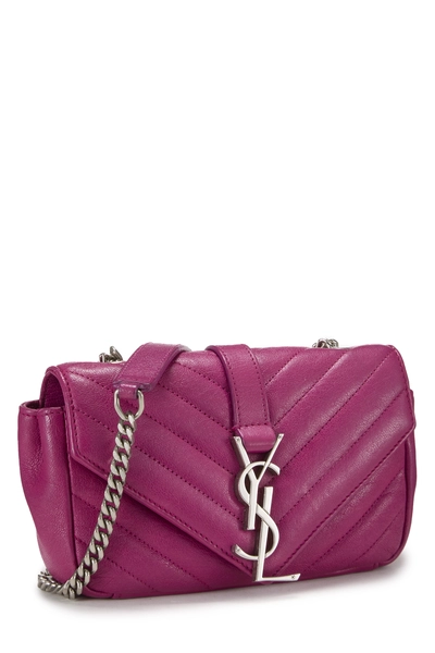 Pink Calfskin Chevron College Wallet on Chain (WOC), , large