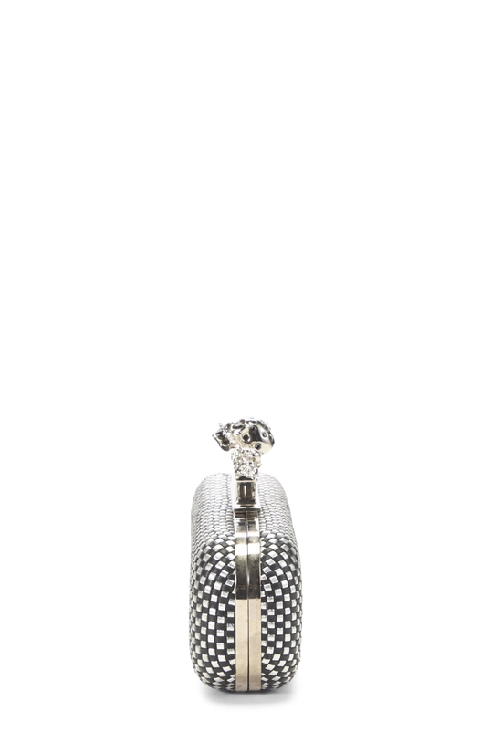 Silver Leather Knuckle Clutch, , large image number 2