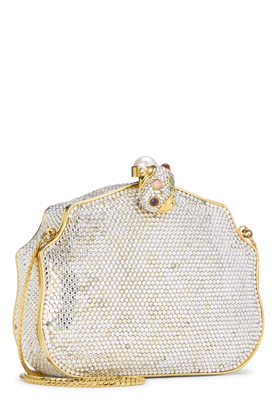 Gold & Crystal Embellished Minaudi&egrave;re, , large image number 1
