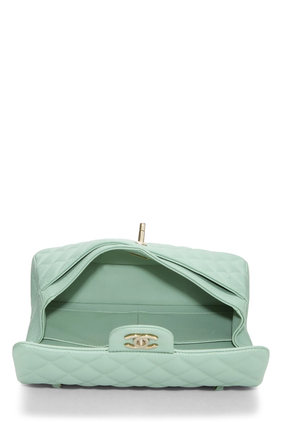 Green Quilted Caviar Classic Double Flap Small, , large image number 5