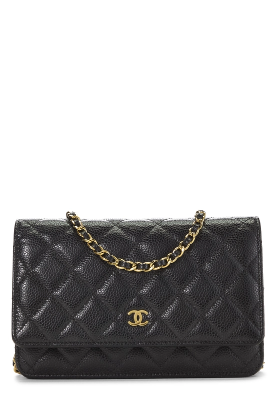 Black Caviar Classic Quilted Wallet On Chain (WOC), , large image number 0