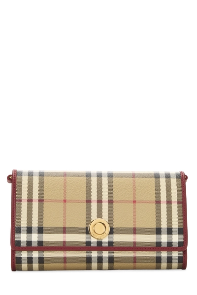 Red House Check Coated Canvas Hannah Wallet On Chain (WOC)