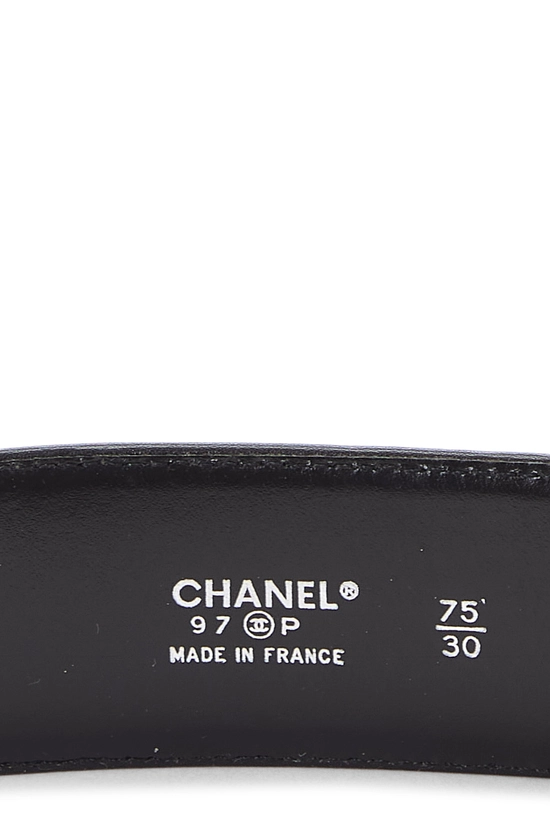 Black Calfskin Logo Buckles Belt 75/30, , large image number 3