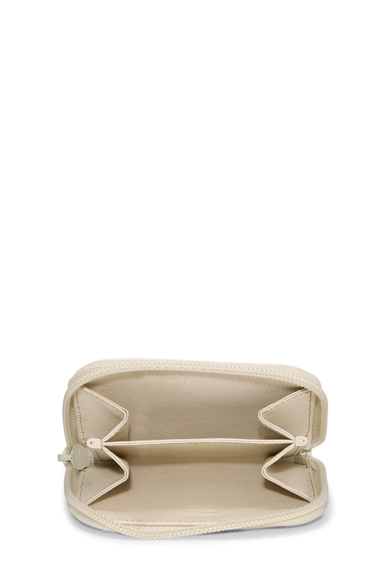 Adriana contigo ブラジリアンソウル Pre-Owned Beige Saffiano Zip Around Coin Purse QNA1VK3RIB004