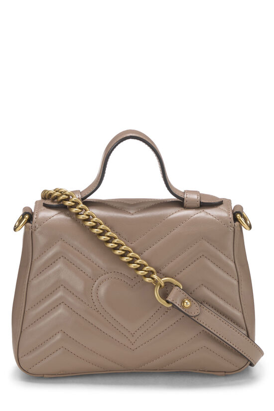 Beige Leather GG Marmont Top Handle Bag Mini, , large image number 3