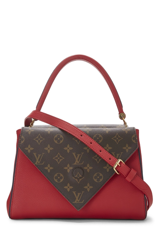 Red Monogram Leather Double V Bag, , large image number 3