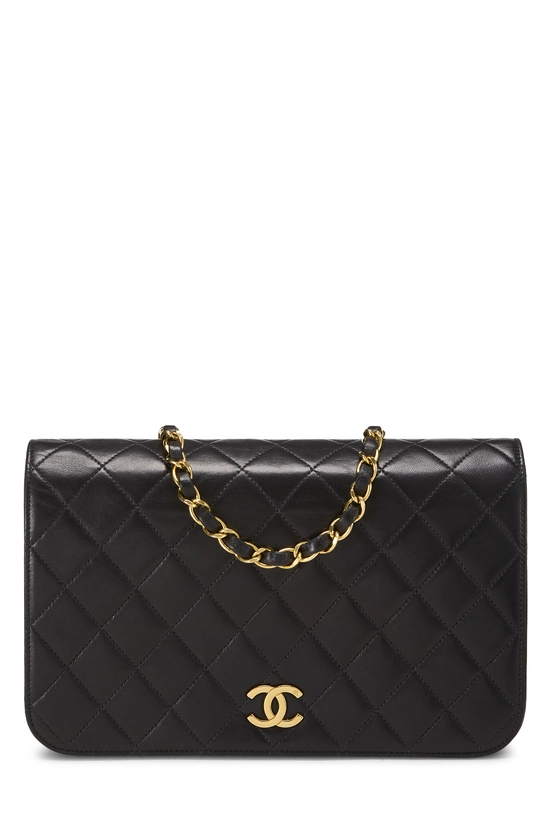 Black Quilted Lambskin Snap Full Flap Small, , large image number 0