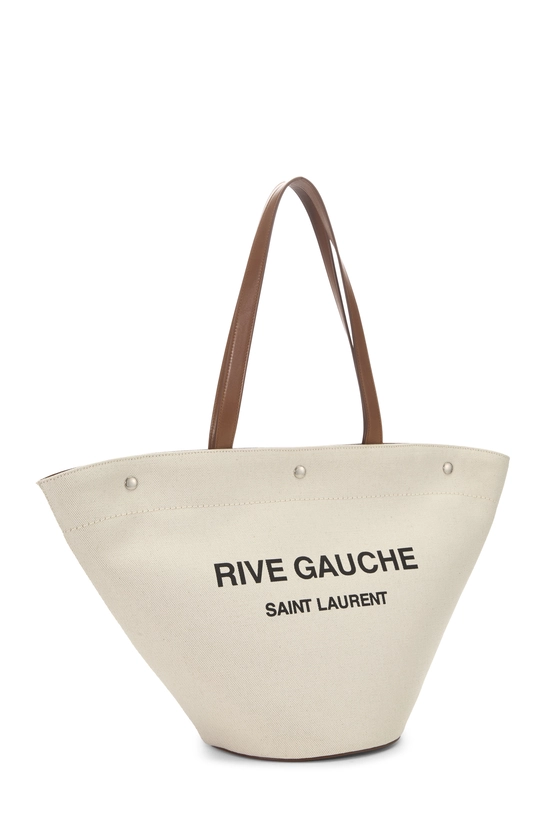 Brown Linen Rive Gauche Bucket Tote, , large image number 1