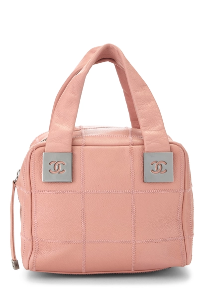 Chanel Pink Quilted Caviar Bowler Small