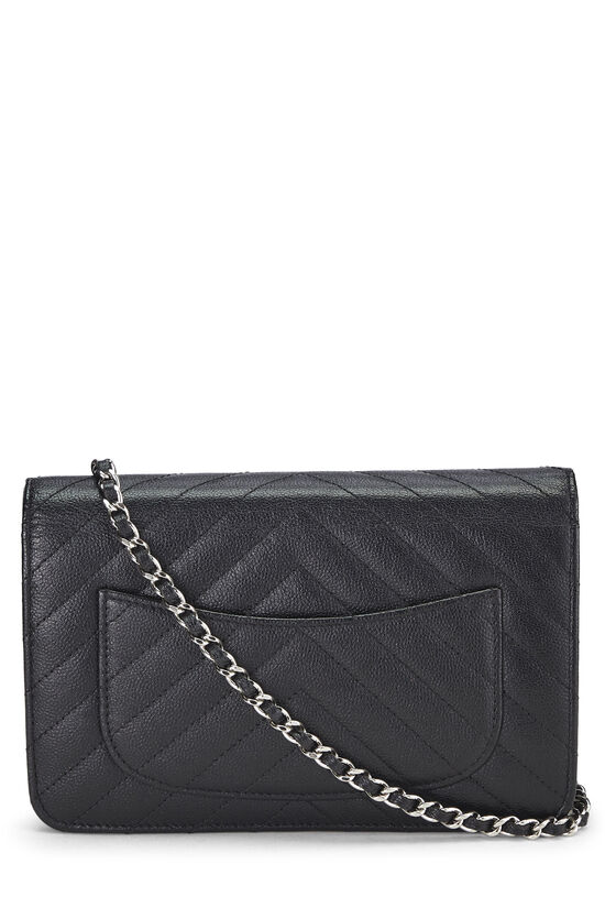 Black Caviar Chevron Wallet on Chain (WOC), , large image number 4