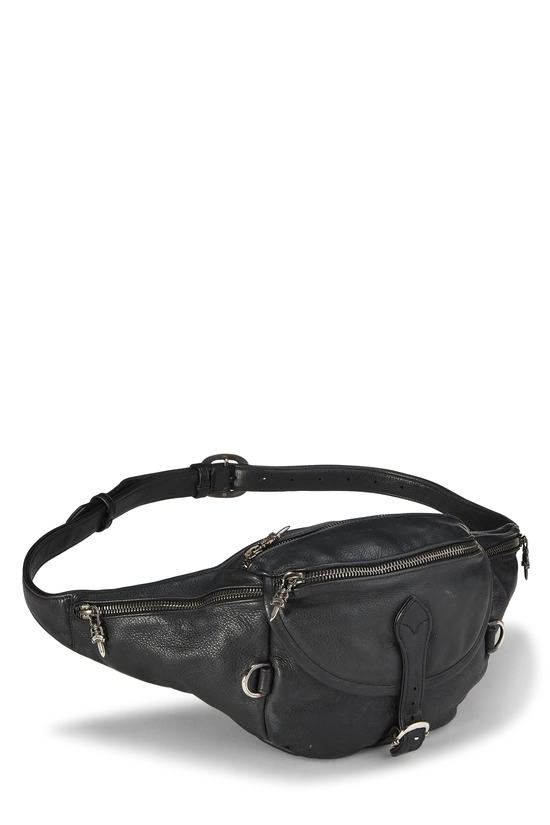 Black Leather Snat Pack Waist Bag, , large image number 1