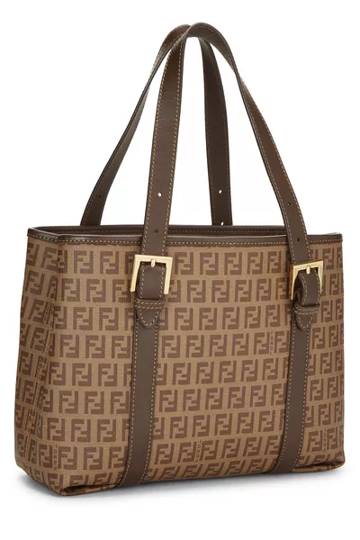 Brown Zucchino Coated Canvas Tote Small, , large