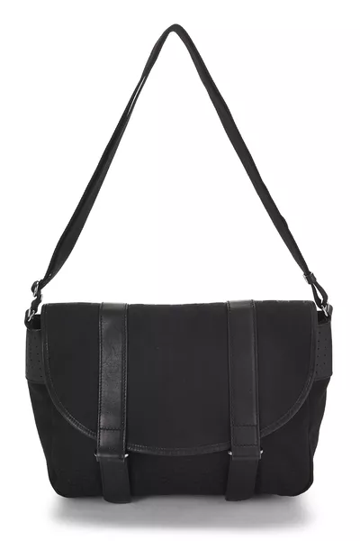 Black Original GG Canvas Buckle Flap Messenger