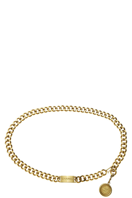 Gold 'CC' Medallion Chain Belt, , large image number 0