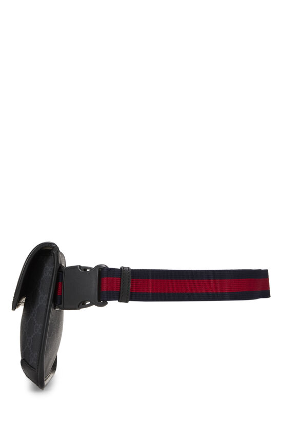 Black GG Supreme Canvas Web Slim Belt Bag, , large image number 2