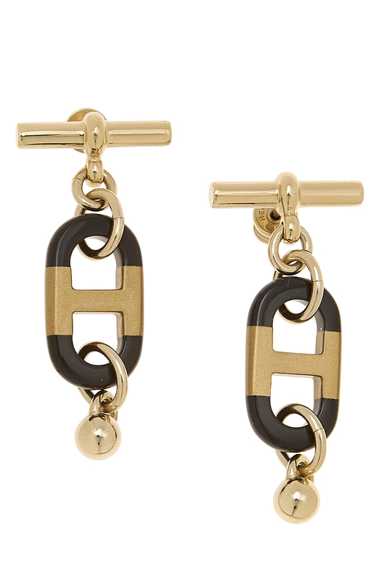 Gold & Black Acrylic Horn Sur Mer Earrings Small, , large image number 0