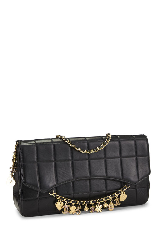 Black Lambskin Chocolate Bar Charms Shoulder Bag, , large image number 1