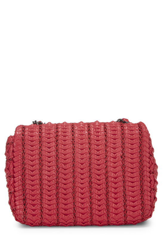 Red Woven Leather Square Flap Mini , , large image number 3