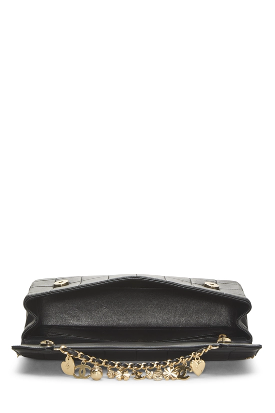 Black Lambskin Chocolate Bar Lucky Charms Flap Bag, , large image number 5